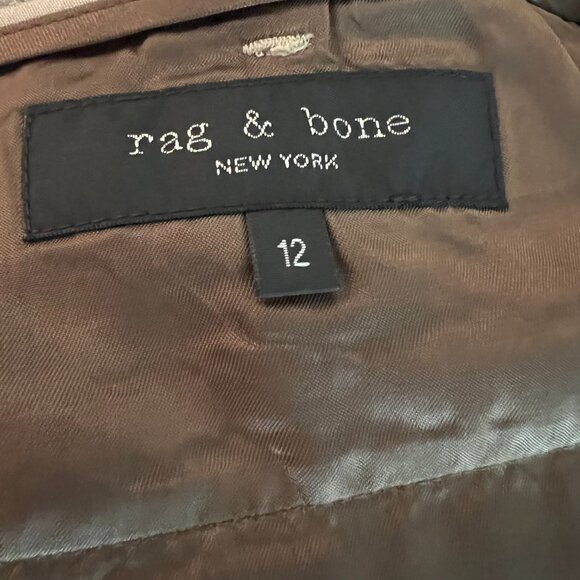 Rag & Bone Olive Linen Blend Wide-Leg Cuffed Pant Size 12 - Picture 7 of 7